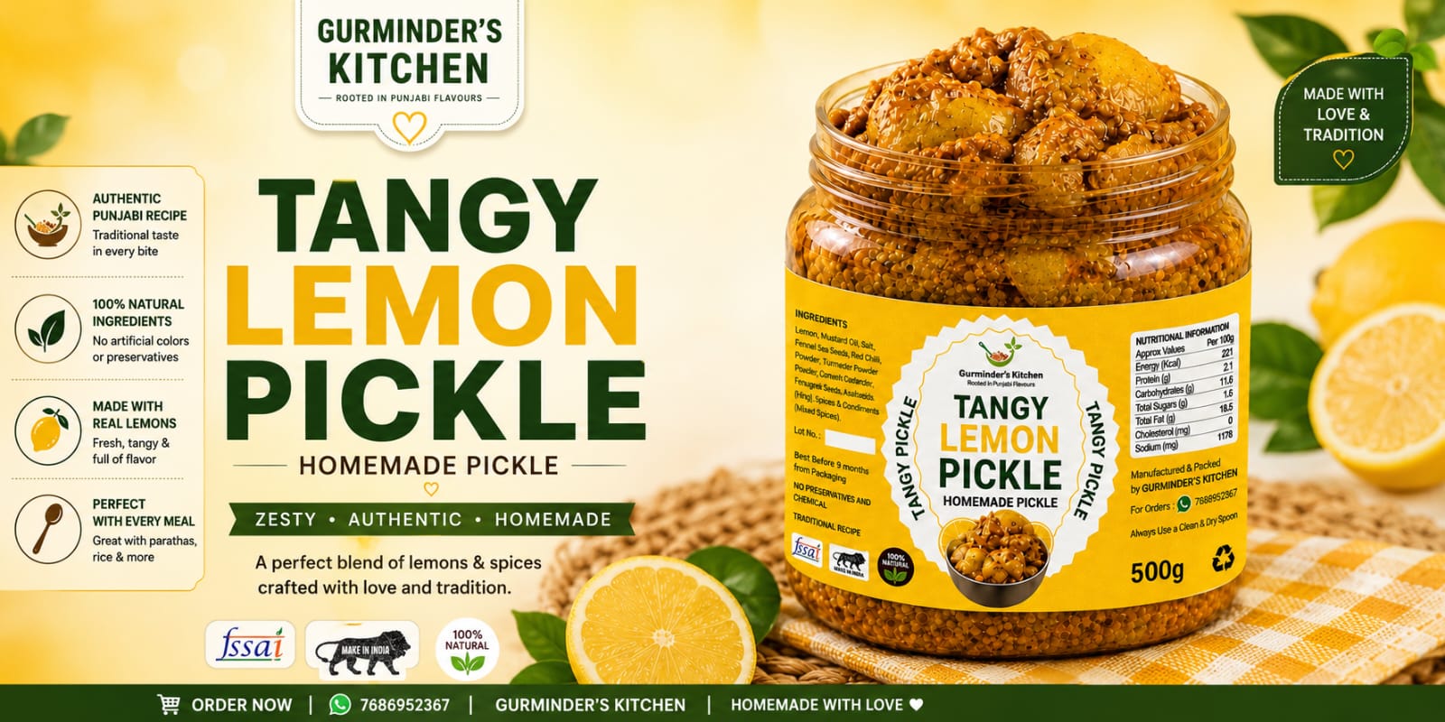 Tangy Lemon Pickle